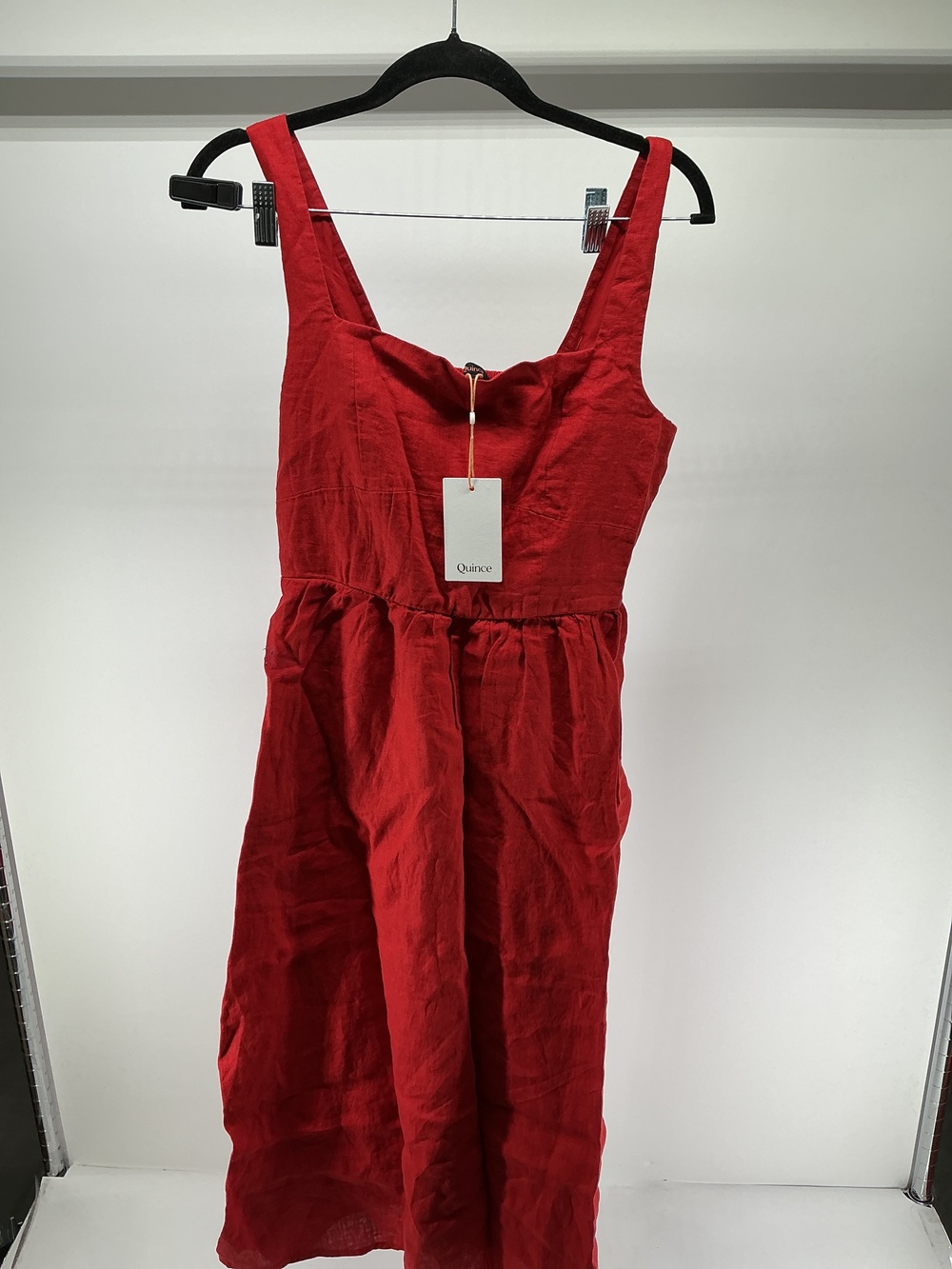 100% European Linen Popover Mini Dress